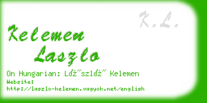 kelemen laszlo business card